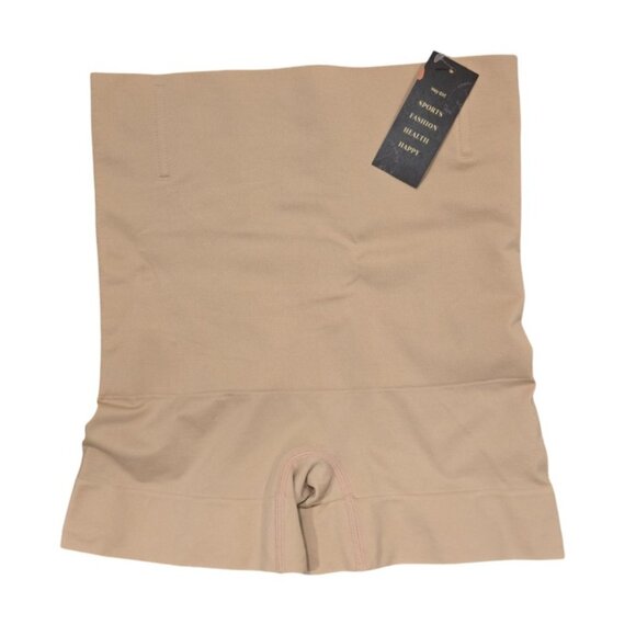 Hey Girl Beige Nude Seamless Tummy Control Shaper Shorts L NEW - Picture 1 of 7